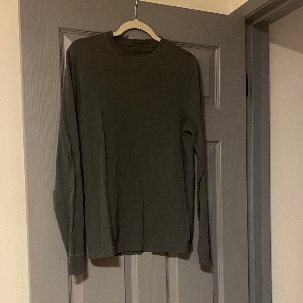 Unisex Small Slightly Fitted Organic Cotton Grey Long Sleeve Shirt